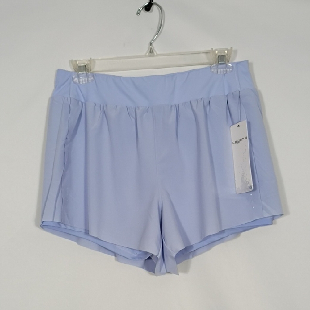 NEW Layer 8 Womns Baby Lavender Fly Away Woven Run Short Size XL Athletic
